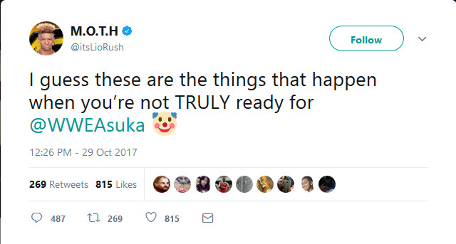 Lio Rush causa polémica com tweet sobre despedimento de Emma