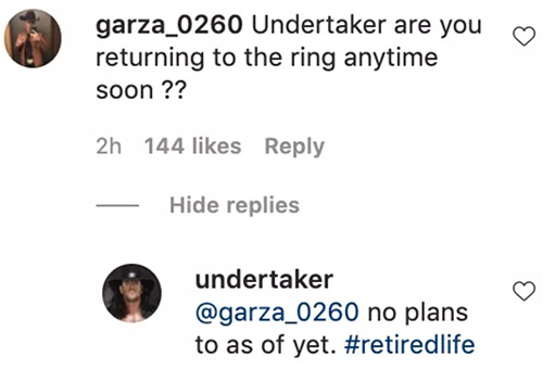 Undertaker confirma que está retirado