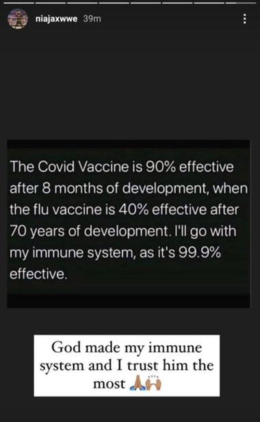 Nia Jax não confia em vacinas contra o COVID-19
