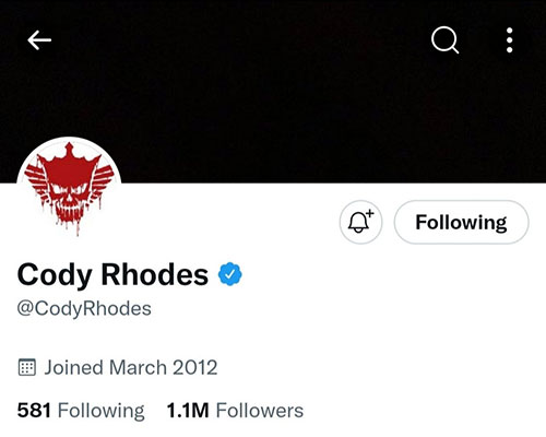 Cody Rhodes faz “blackout” no Twitter