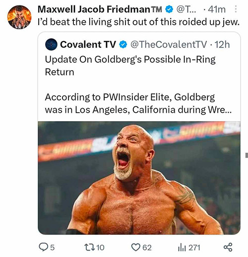 MJF faz grandes insultos a Goldberg