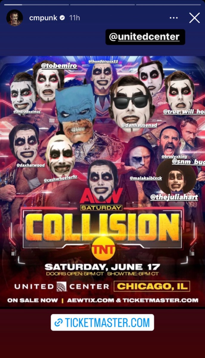CM Punk promove Collision de forma caricata