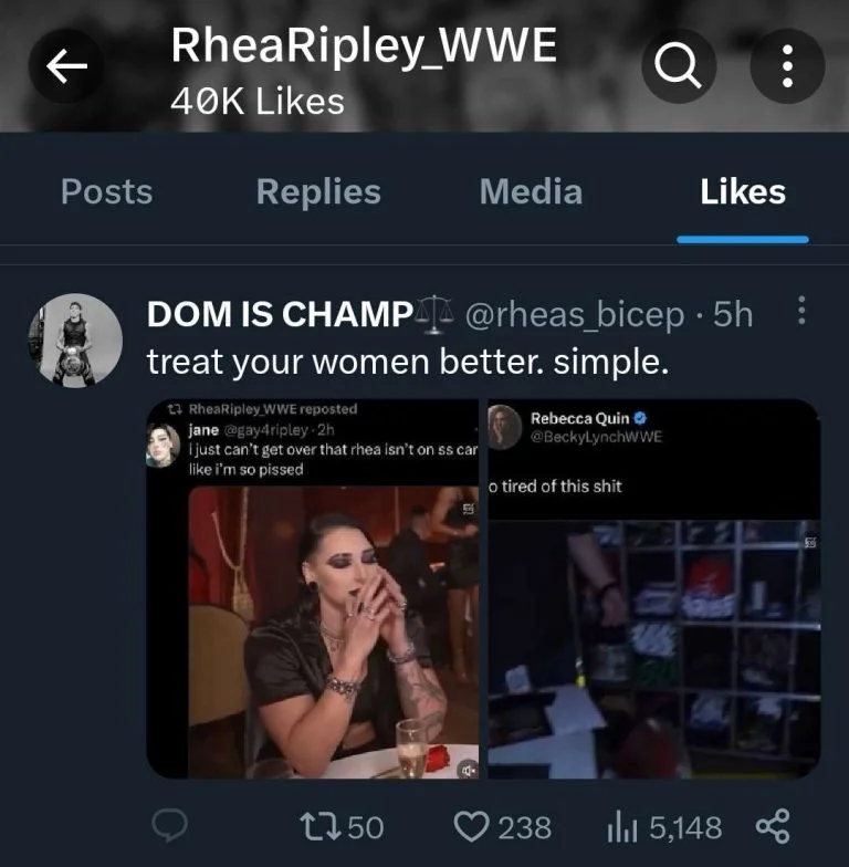 Rhea Ripley concorda com críticas ao booking da WWE