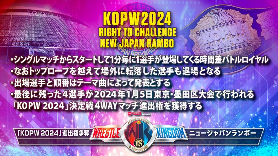 Combates anunciados para o Wrestle Kingdom 18