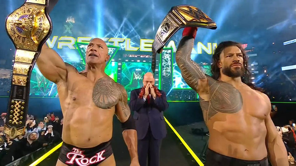 The Rock and Roman Reigns win WrestleMania XL