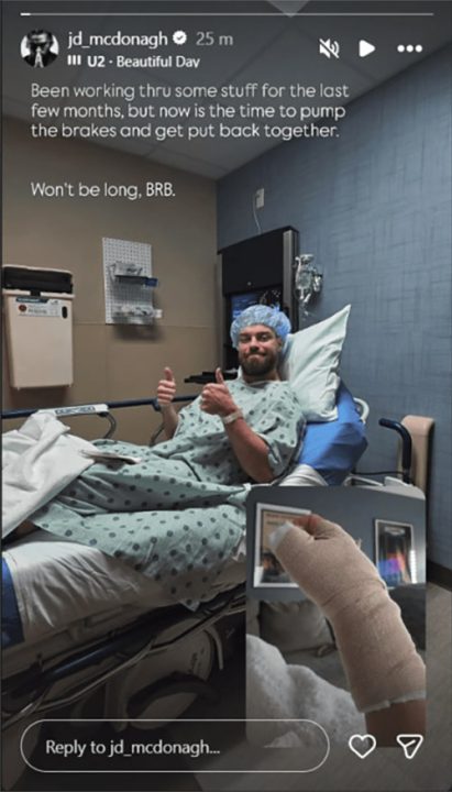 JD McDonagh foi operado e ficará afastado dos ringues